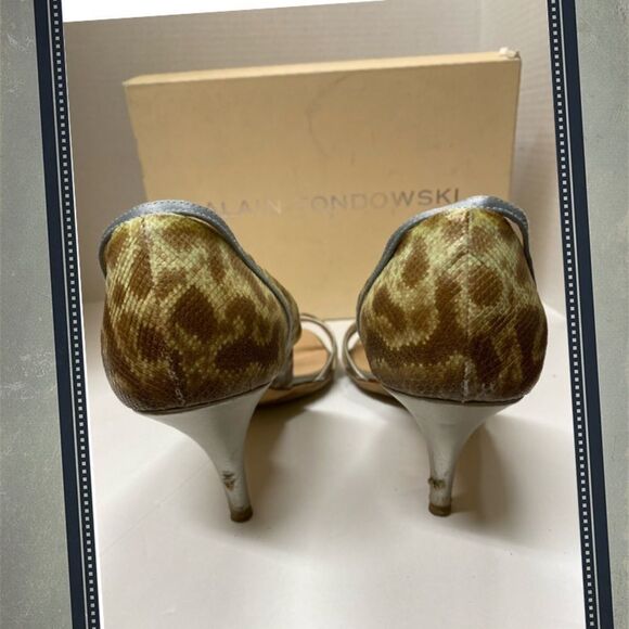 Alain Tondowski Designer Snake Heels 38.5 8 - Picture 4 of 6
